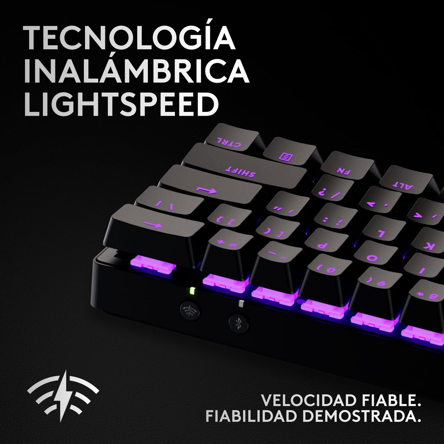 Logitech G Pro X 60 Lightspeed, Teclado inalámbrico para Gaming, 60% TKL mecánico Ultra Compacto, RGB LIGHTSYNC, Teclas de PBT de Doble Moldeado, interruptores táctiles, Windows PC, QWERTY ES - Negro