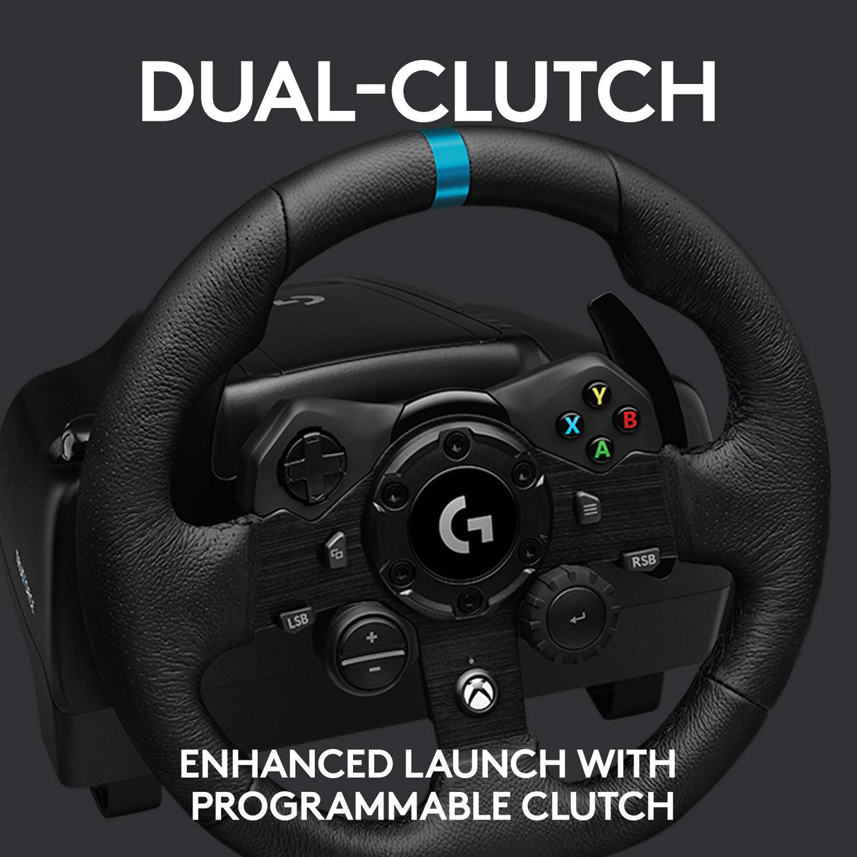 Volante de Carrera y Pedales Logitech G923 USB para Xbox One y PC, Enchufe inglés Tipo G - Negro