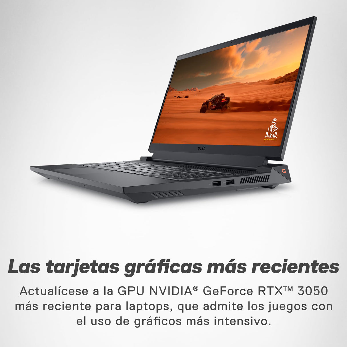 DELL G15 5530 Ordenador portátil Gaming 15.6" FHD 120Hz Display, Intel Core i5-13450HX, NVIDIA RTX 3050 6GB, 16GB RAM, 512GB SSD, Ubuntu Teclado retroiluminado QWERTY Español, Gris