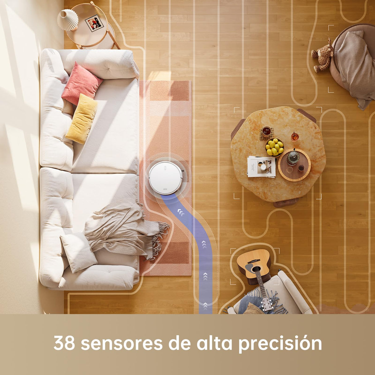 Mova M1 Robot Aspirador y Fregador, Potente succión de 4500 Pa, diseño Compacto, mapeo Solid-Fixed (SOF), Dispositivo 2 en 1: aspira y friega