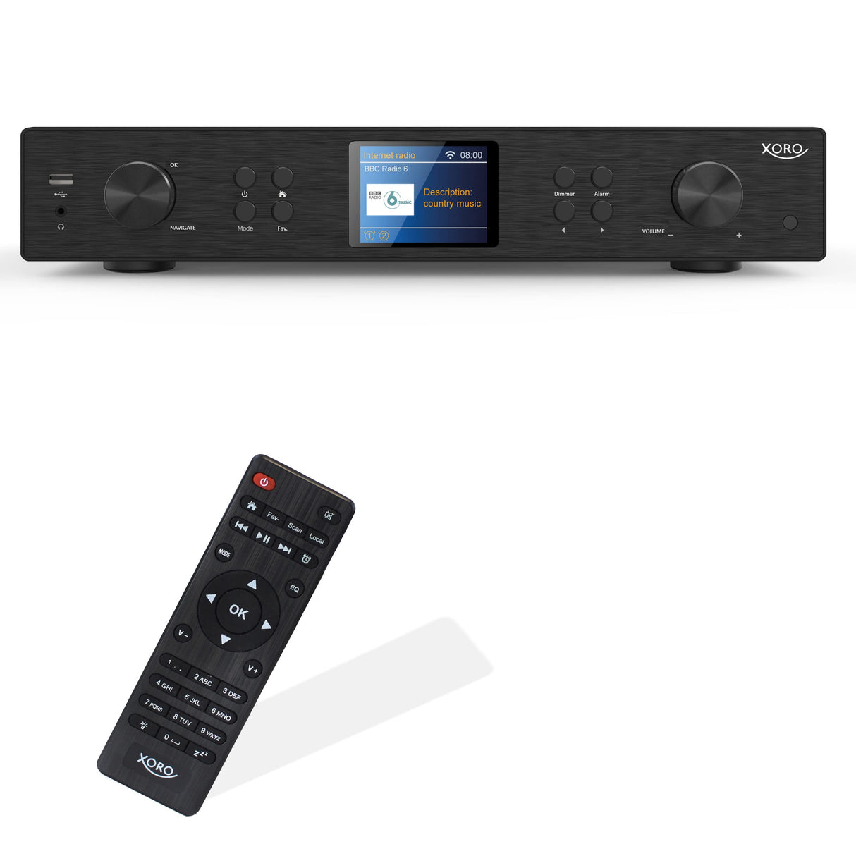 XORO HFT 440 - Radio por Internet con Dab+ y recepción FM para Ampliar un Sistema de Alta fidelidad, WiFi de 2,4 GHz, Bluetooth, SpotifyConnect, Streaming de música por UPnP