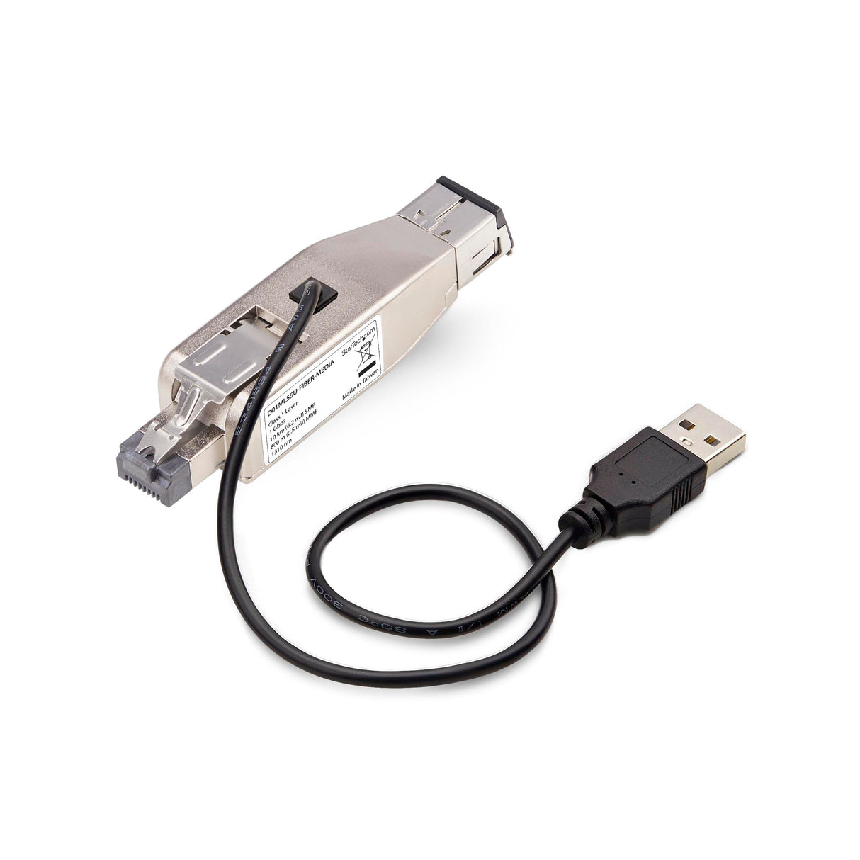 StarTech.com Mini Conversor de Medios de Fibra Gigabit a Ethernet RJ45 - de Fibra Monomodo o Multimodo - Alimentado por USB