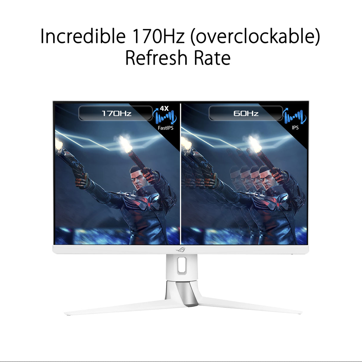 Asus XG27AQ-W ROG Strix Monitor de Gaming, Fast IPS, 27 Pulgadas, WQHD 2560 × 1440, hasta 170 Hz, 1 ms GTG, ELMB Sync, G-Sync Compatible, Display HDR 400