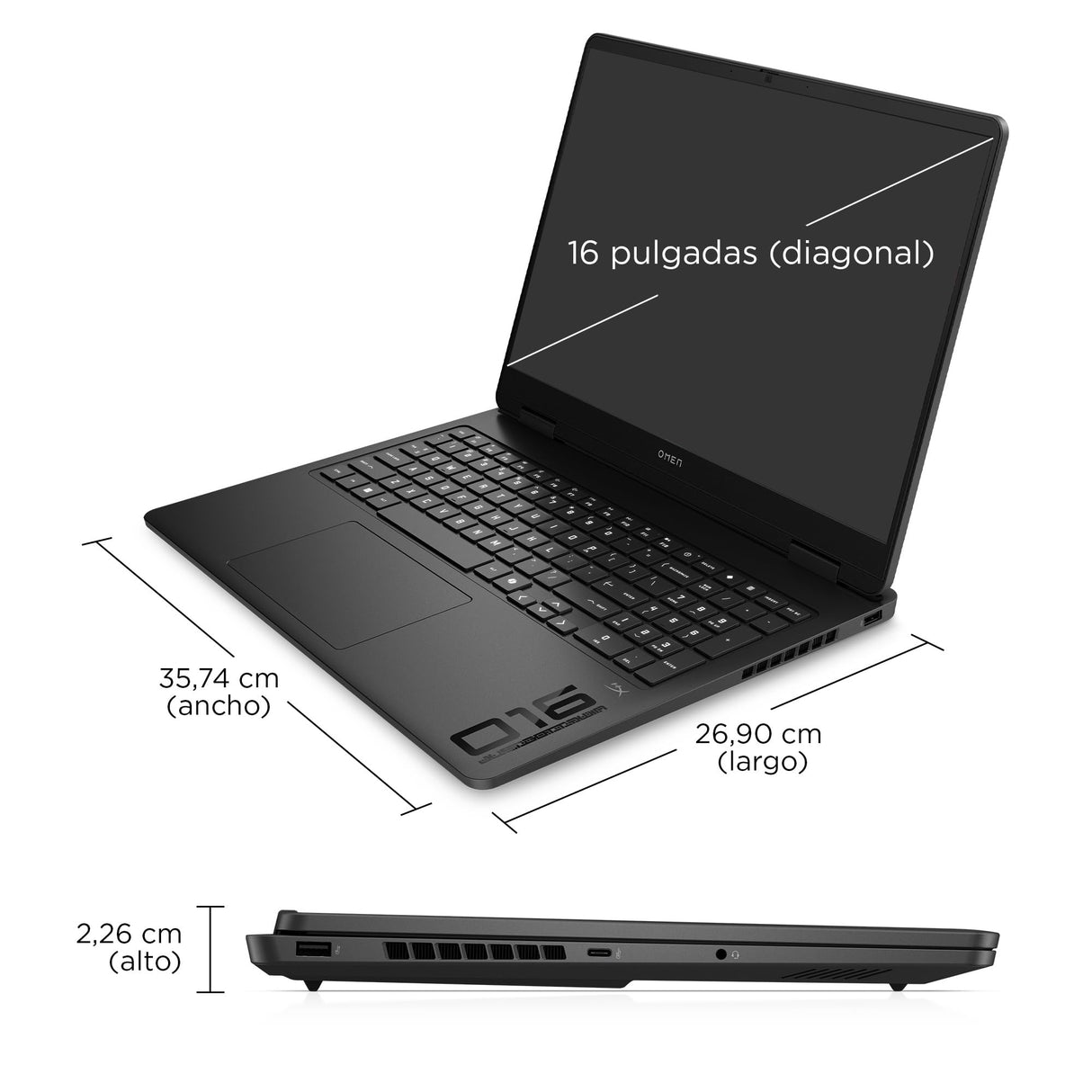HP OMEN Slim - Ordenador portátil Gaming 16" 2.5K WQXGA (Intel Ultra 7-255H, 24GB RAM, 1TB SSD, NVIDIA RTX 5060, Windows 11 Home) Teclado QWERTY Español - Negro