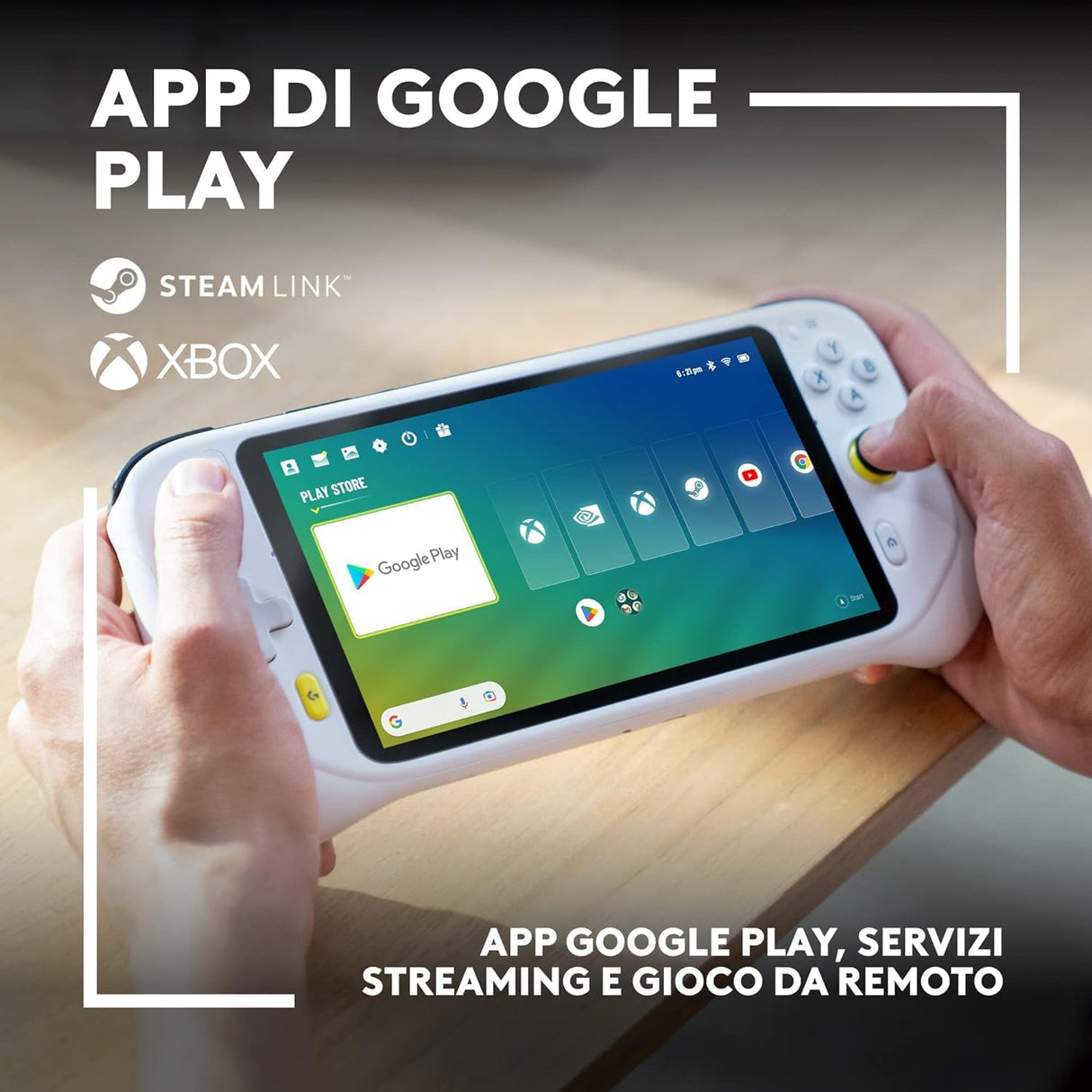 Logitech G Cloud Gaming Handheld, Consola Portátil con Batería de Larga Duración, Pantalla Táctil 1080P de 7 in, diseño ligero, Xbox Cloud Gaming, NVIDIA GeForce NOW, Google Play, Enchufe EU, Blanco