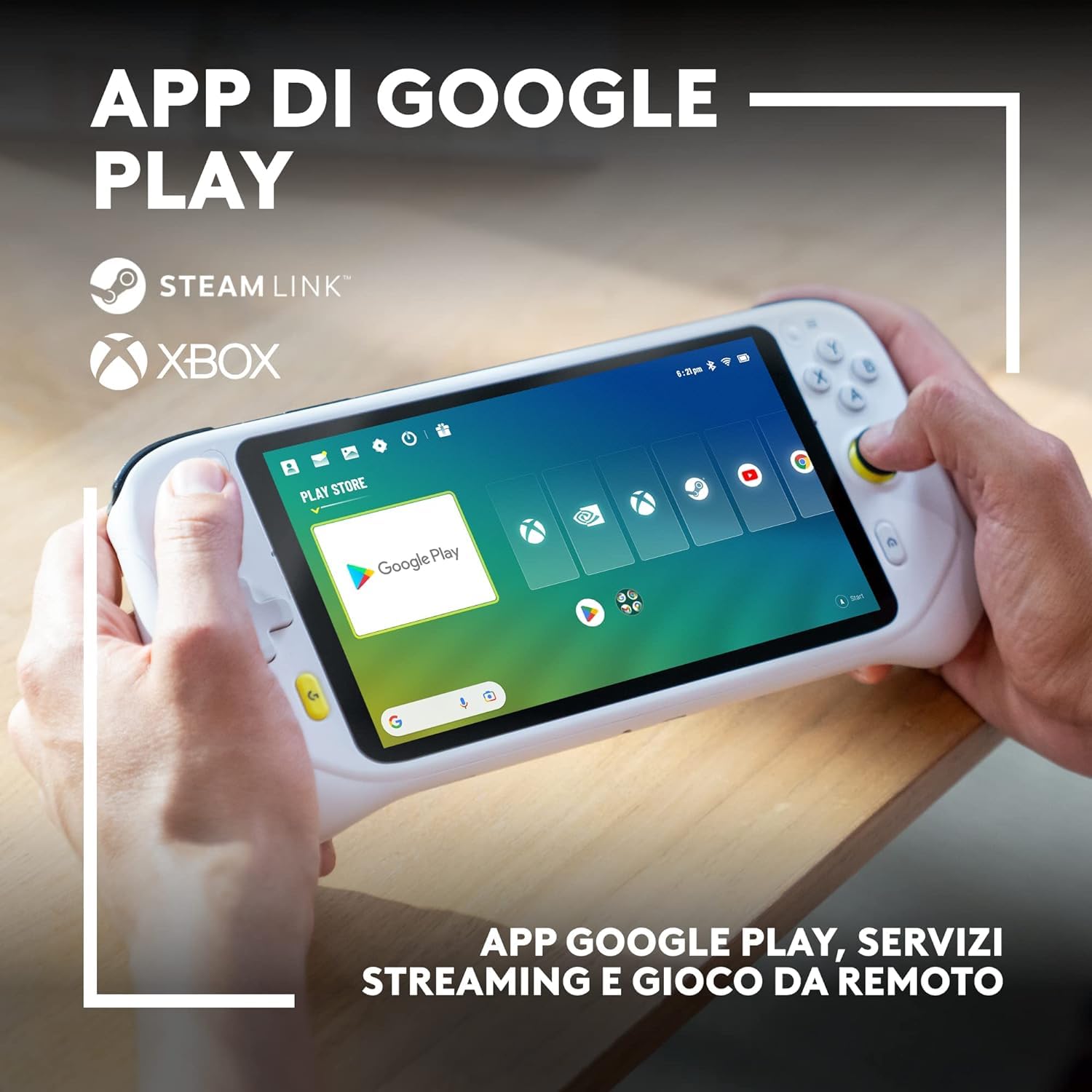 Logitech G Cloud Gaming Handheld, Consola Portátil con Batería de Larga Duración, Pantalla Táctil 1080P de 7 in, diseño ligero, Xbox Cloud Gaming, NVIDIA GeForce NOW, Google Play, Enchufe EU, Blanco