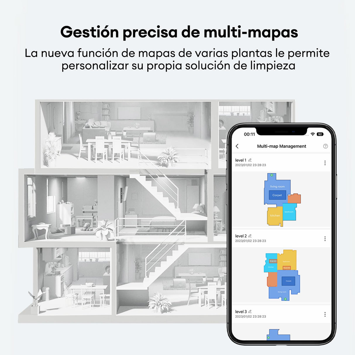 Ultenic T10 Pro Robot Aspirador Autovaciado con Esterilización UV, 60 Días Manos Libres, Robot Fregasuelos LiDAR Navegación 4000Pa, 2 Fregona Giratoria, Auto-Ajuste Potencia para Alfombra