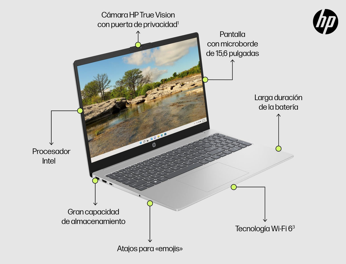 HP 15-fd0196ns - Ordenador portátil de 15.6" FHD (Intel Core i7-1355U, 16GB RAM, 1TB SSD, Intel Iris Xe Graphics, Windows 11) Plata y Azul - Teclado QWERTY Español