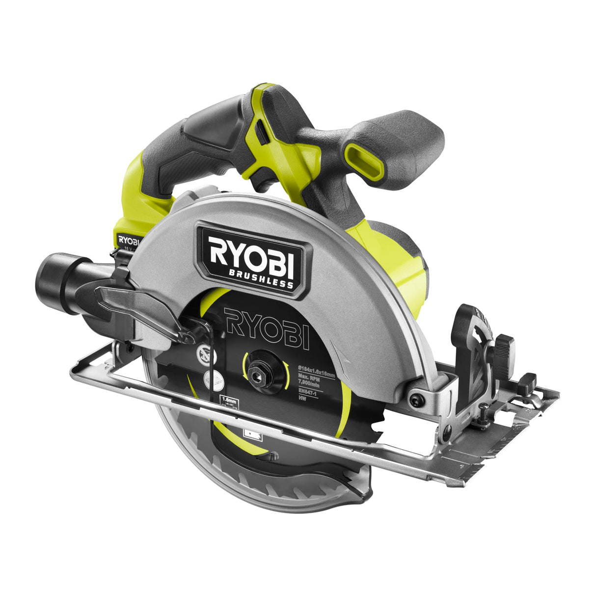 Ryobi RCS18BL-0 18V ONE+ - Sierra circular inalámbrica sin escobillas de 184 mm (herramienta desnuda)