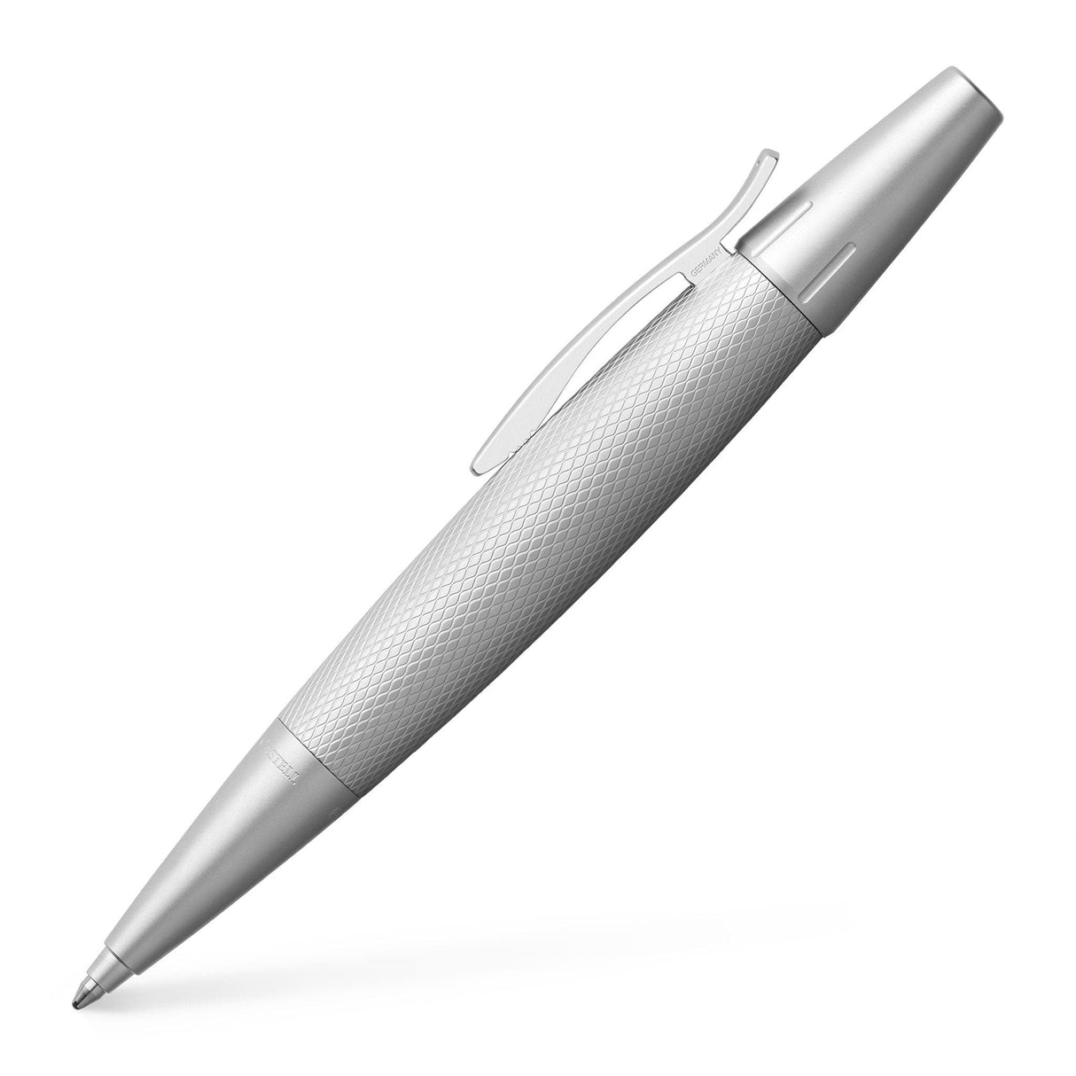 Faber-Castell 148676 e-motion Pure Silver - Bolígrafo giratorio (punta B, tinta negra)