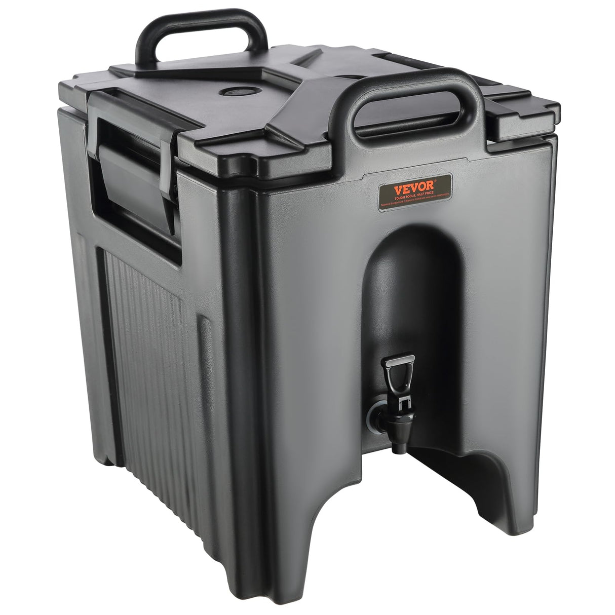 VEVOR Dispensador de Bebidas Aislado Dispensador de Agua Fría y Caliente No Eléctrico 37,6 L Almacenamiento de Alimentos de Acero Inoxidable Contenedor Aislado con Grifo Portátil para Camping Catering