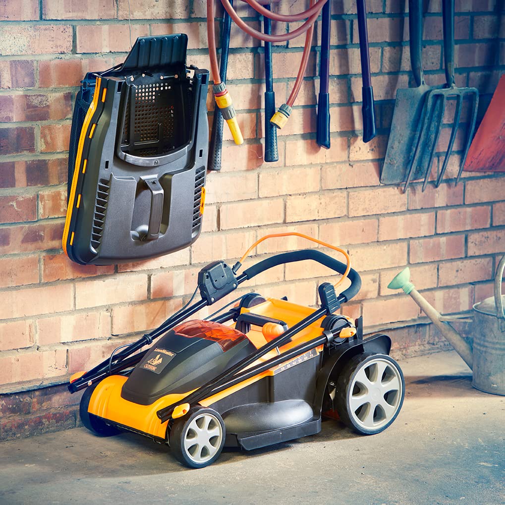 LawnMaster CLMF4841E Cortacésped con Batería 48V MAX 2x24V 4.0Ah, 41cm hasta 450m², Altura de Corte 6 Niveles 22-72 mm, Bolsa de Recogida de 42L