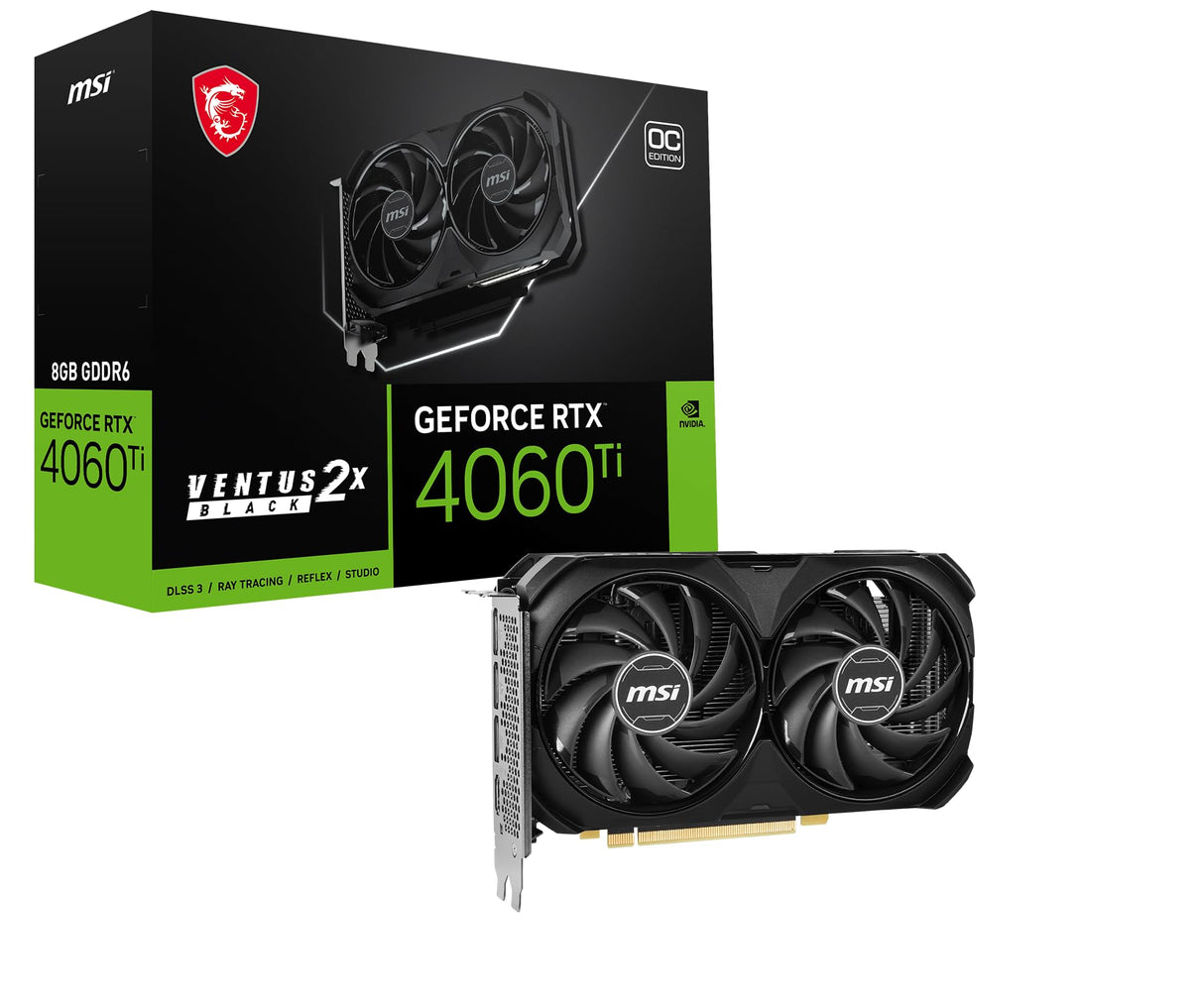 MSI GeForce RTX 4060 Ti Ventus 2X Black 8G OC