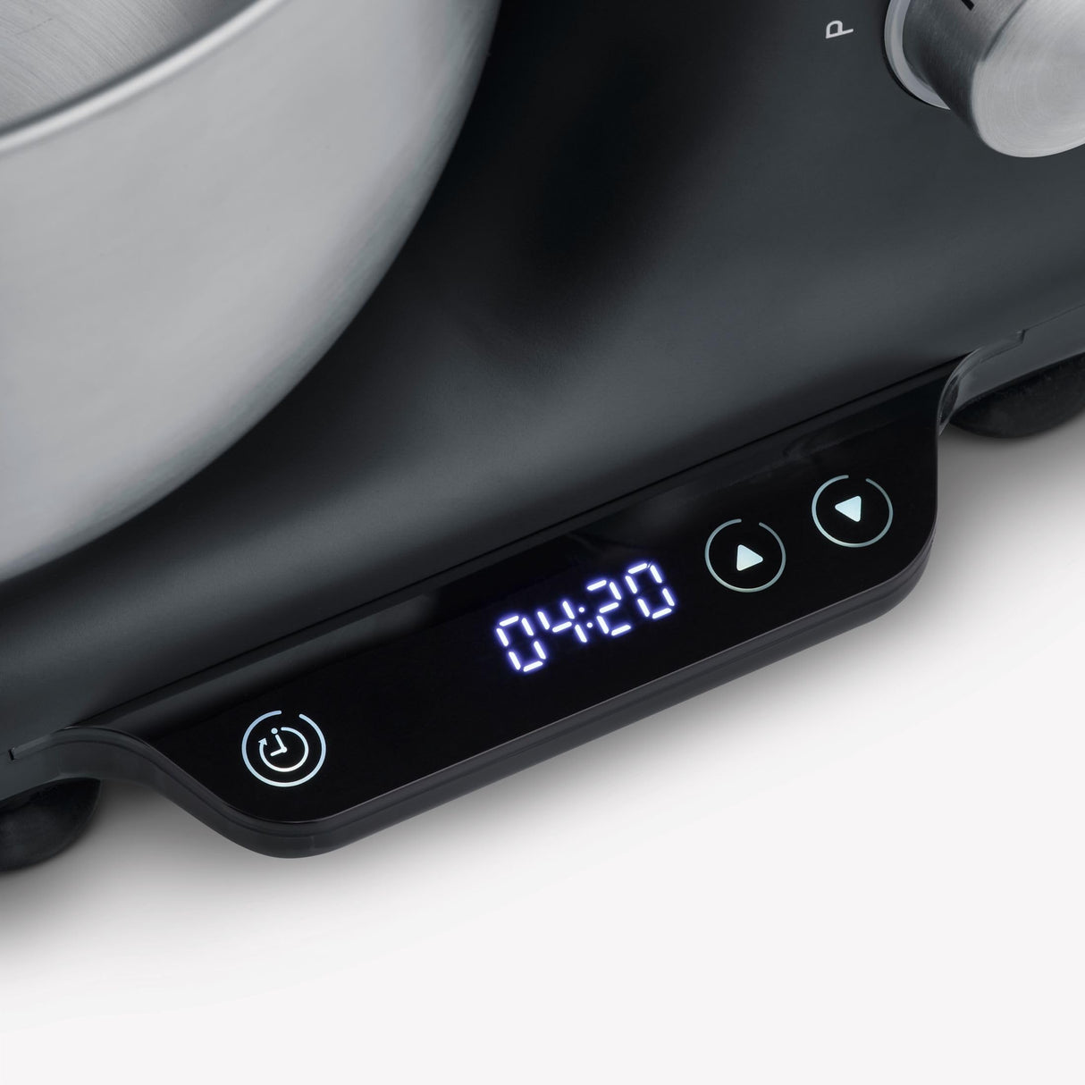 SEVERIN Robot de cocina con báscula, amasadora profesional hasta 3kg, robot multifunción con gancho amasador, batidor plano y varillas, 1000 W, negro mate/acero inoxidable, KM 3898