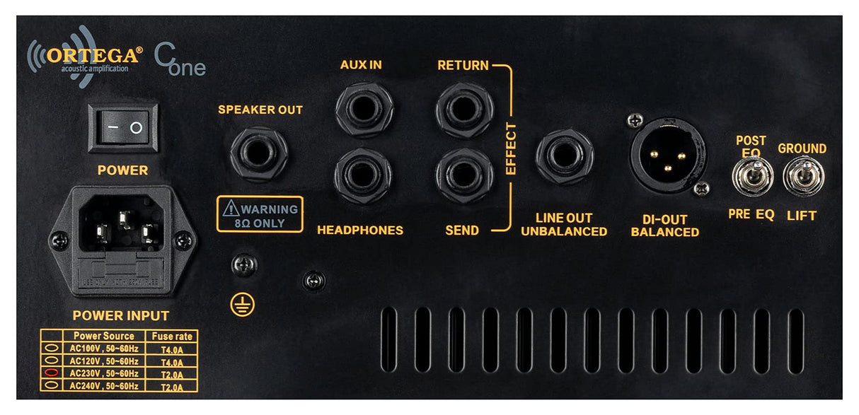 Ortega Guitars Amplificador de Guitarra - 100 W - Acoustic Combo - Accesorios de Instrumentos musicales, Natural (CONE-ASH)
