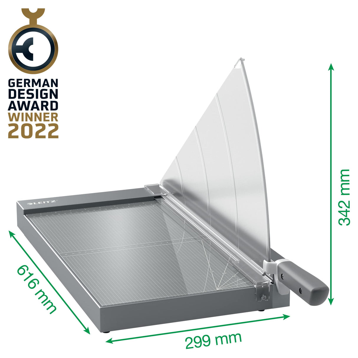 Leitz Precisión Guillotina Profesional de Papel A3 para Oficina, Corta 25 Hojas, Longitud de Corte 457mm, Cuchilla de Acero, Base de Cristal Resistente, Sistema de Protección y Guía de Corte, 90240000