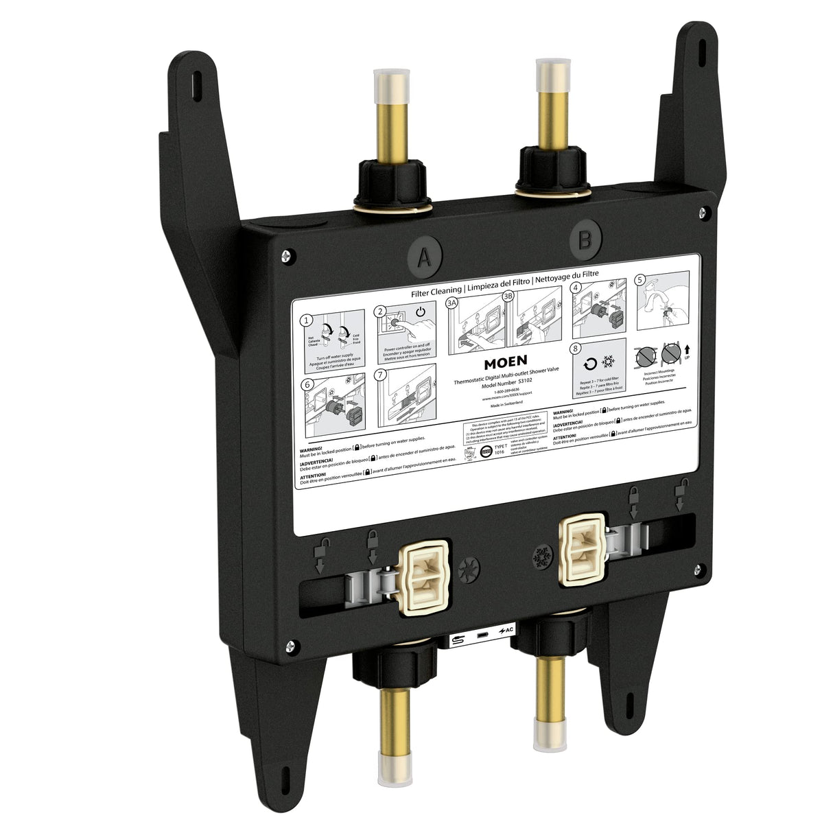 Moen S3102, Bathroom U Digital Shower Valve, 2-Outlet