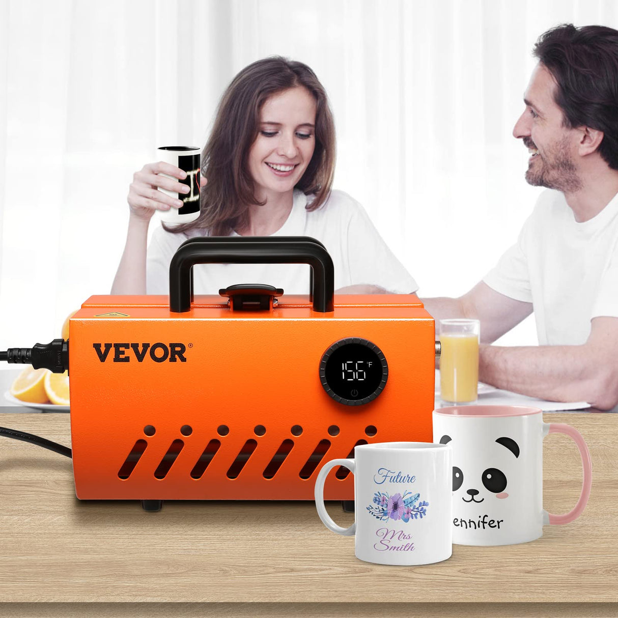 VEVOR Prensa Térmica para Tazas de 11-30 oz Prensa para Tazas Vasos 620 W Máquina de Impresión de Transferencia 23,5 x 11,5 x 1 cm con Guantes Resistentes al Calor y Cinta DIY Tazas de Cerámica Vasos