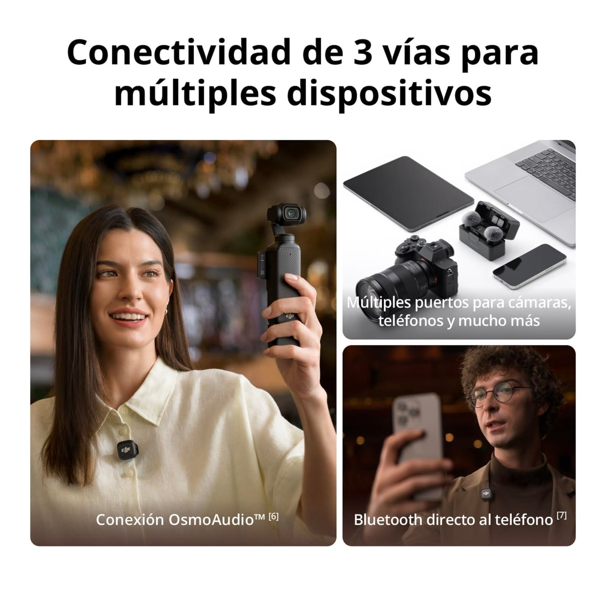 Transmisor DJI Mic 3, micrófono inalámbrico Mini para iPhone/cámara/Android, Ligero e intuitivo, micrófono lavalier
