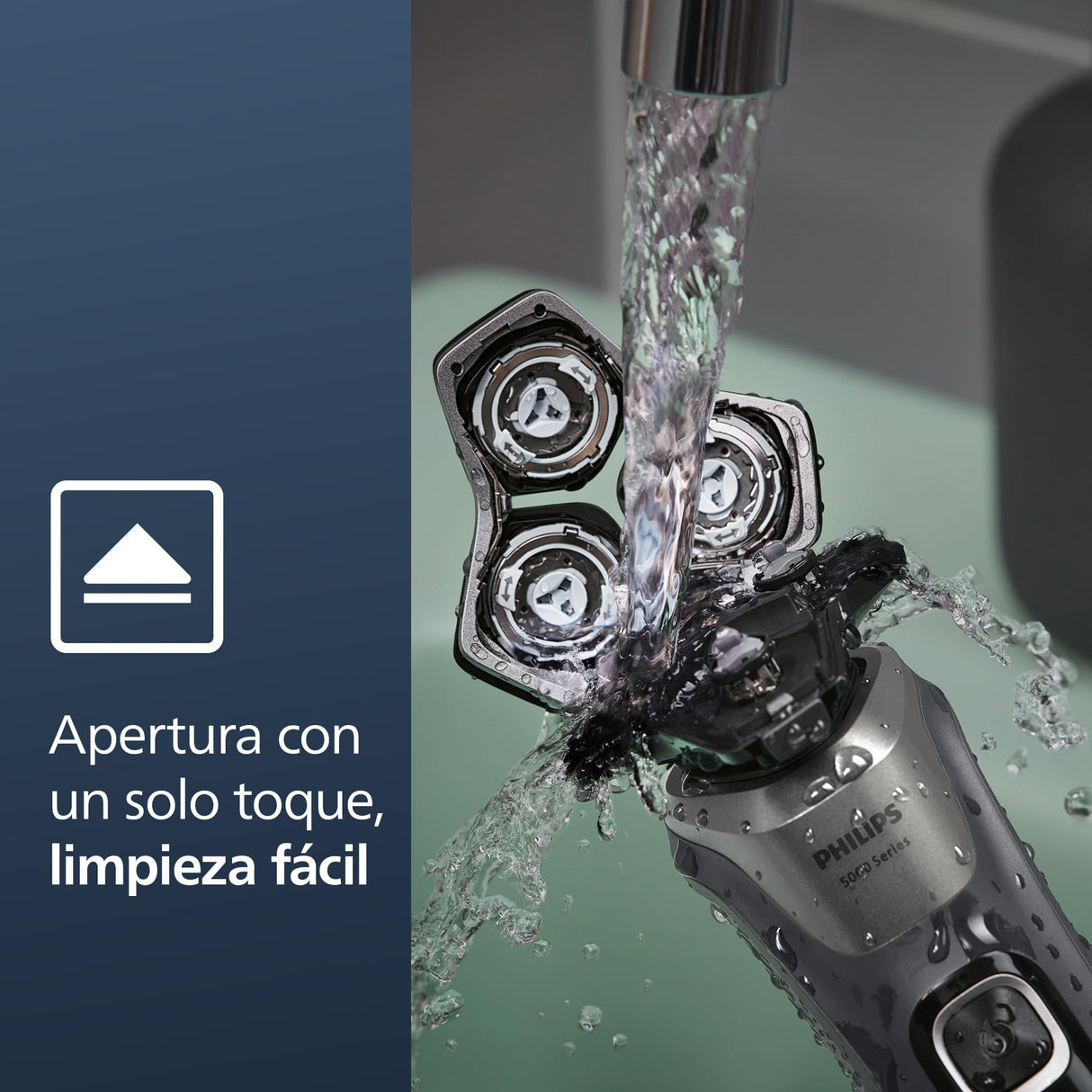 Philips Serie 5000 Afeitadora Eléctrica Hombre, Máquina de Afeitar Barba con Recortadora, 45 cuchillas, Cuida la piel, 60min de uso, En Seco y Húmedo, Recargable, Base Carga, S5887/13, Gris