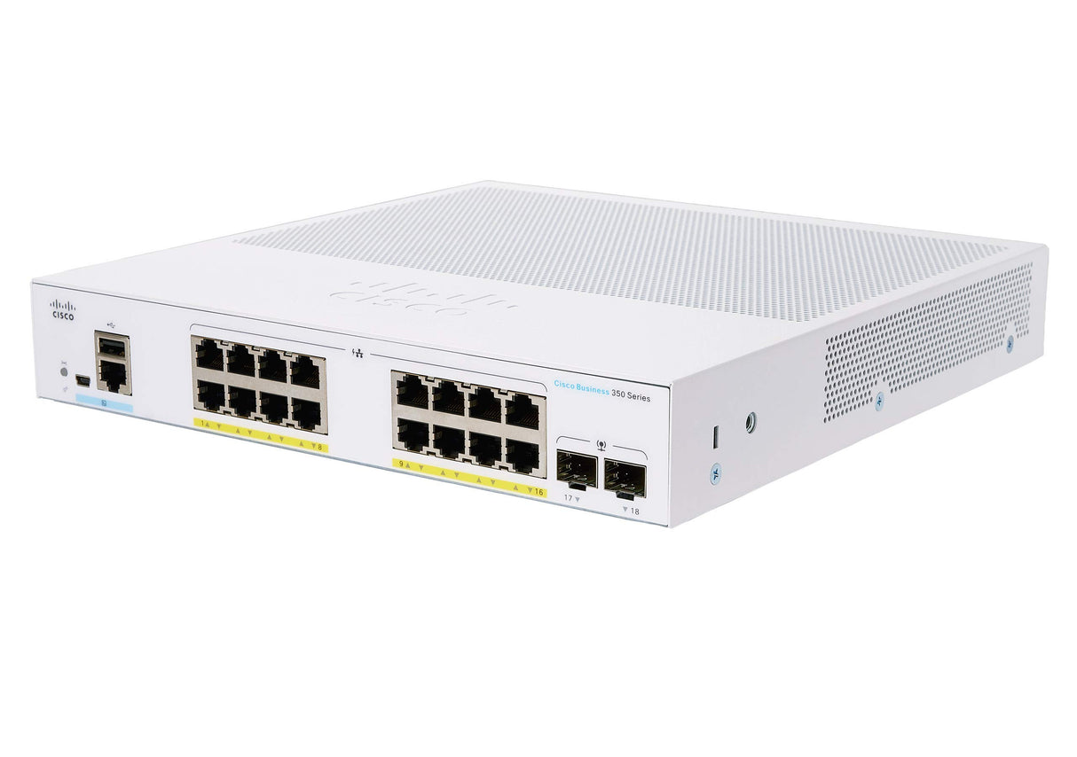 Cisco Switch gestionado Cisco Business CBS350-16P-2G | 16 puertos GE | PoE | 2 x SFP de 1 G | Protección limitada de por vida (CBS350-16P-2G)