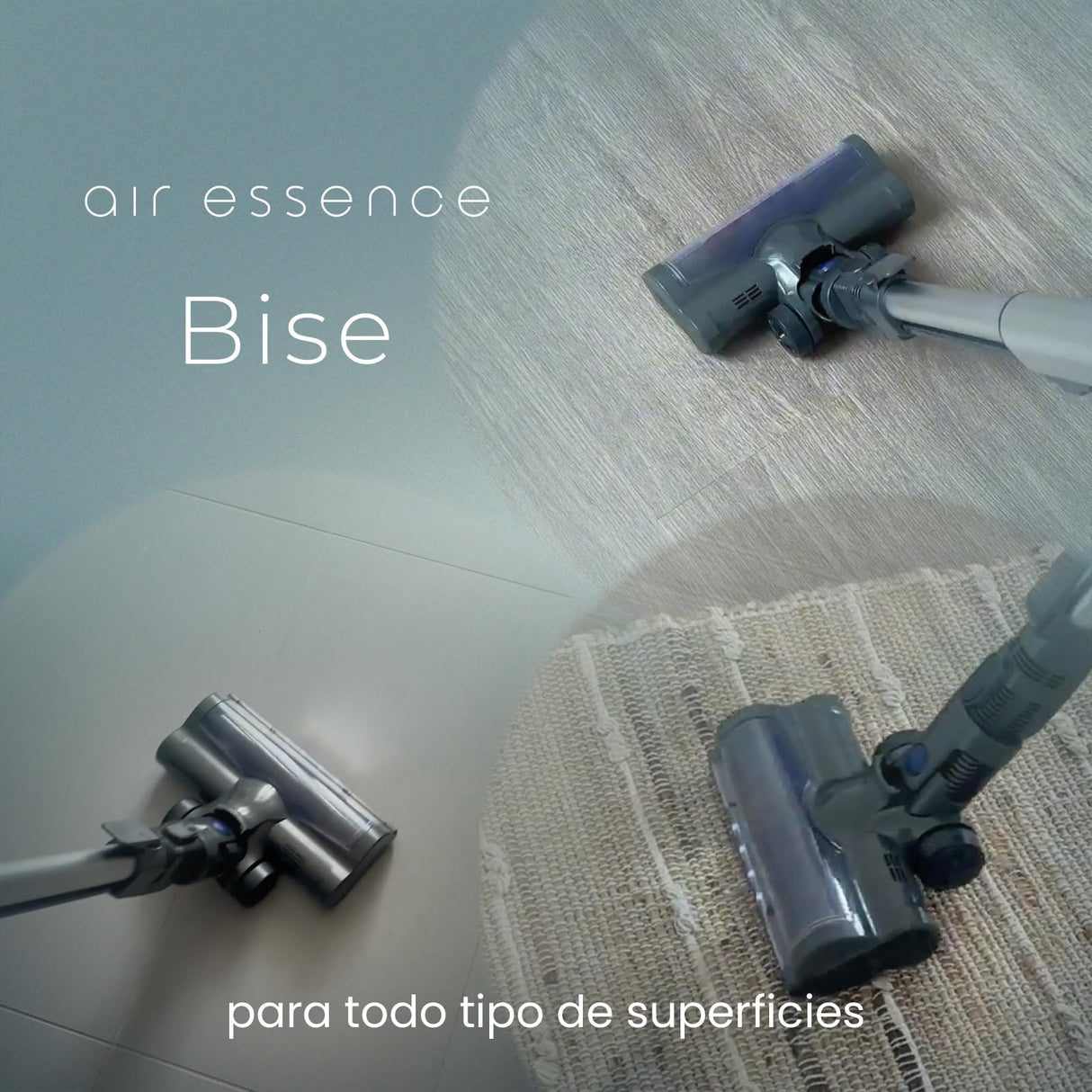 Aspiradora Sin Cable Air Essence Bise MAX, Azul, Aspiradora 100 AirWatt, Vacuum Cleaner 210 W, 1.3 litros, 72 Decibeles, Aspirador De Mano, Cepillo Flexible Con Luz LED, Tecnología Ciclónica