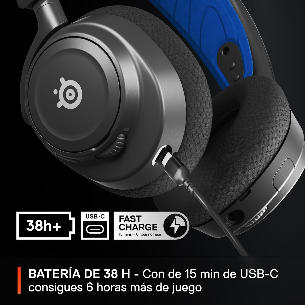 SteelSeries Arctis Nova 7P Wireless - Cascos PS5 Inalámbricos - Controladores magnéticos de neodimio - 2,4GHz + Bluetooth - 38h de batería- Micro ClearCast Gen2 IA - PS5, PC, VR, móvil