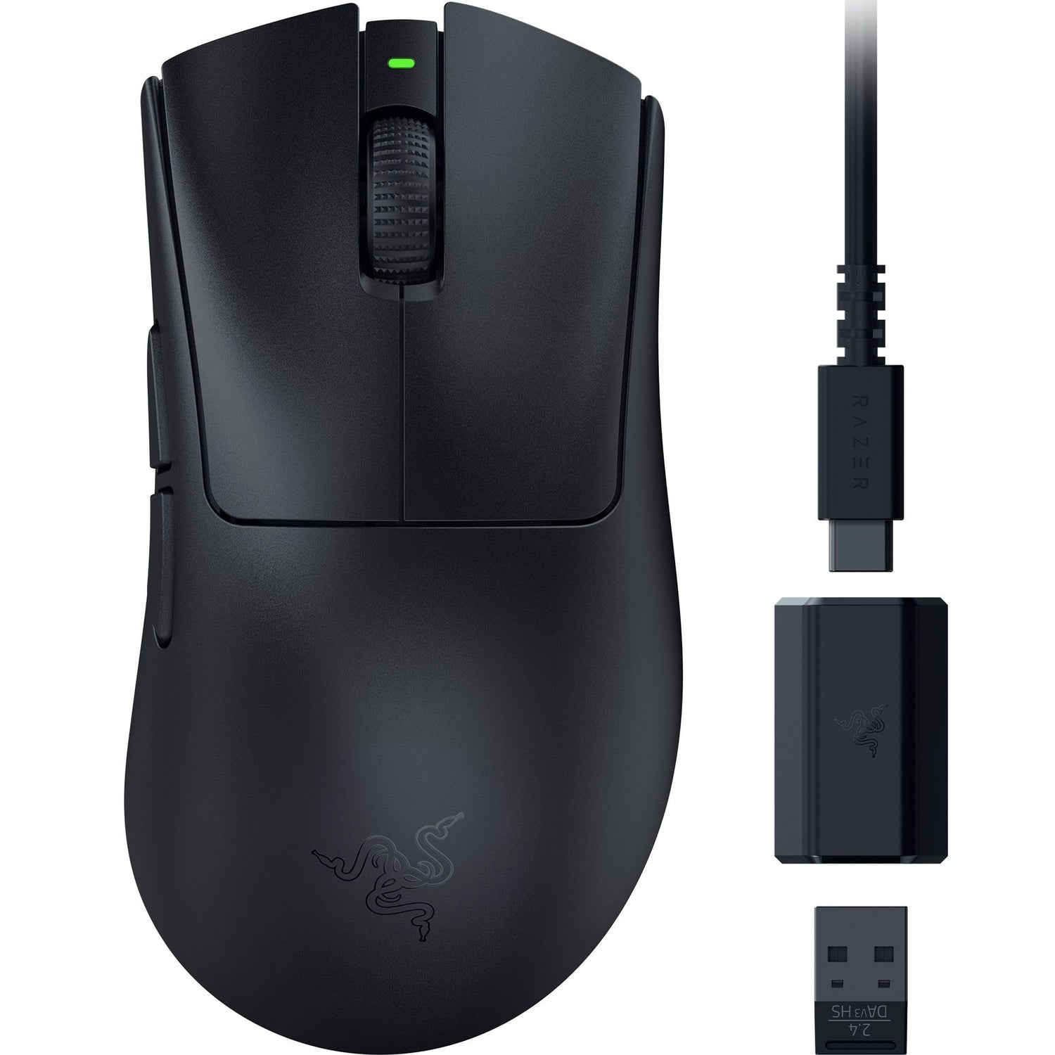 Razer DeathAdder V3 HyperSpeed - Ratón ergonómico e-Sports inalámbrico Ultraligero para Juegos con 26K dpi (55g, Revestimiento Suave al Tacto, 100h de duración de la Pila, HyperSpeed 8K Hz) Negro