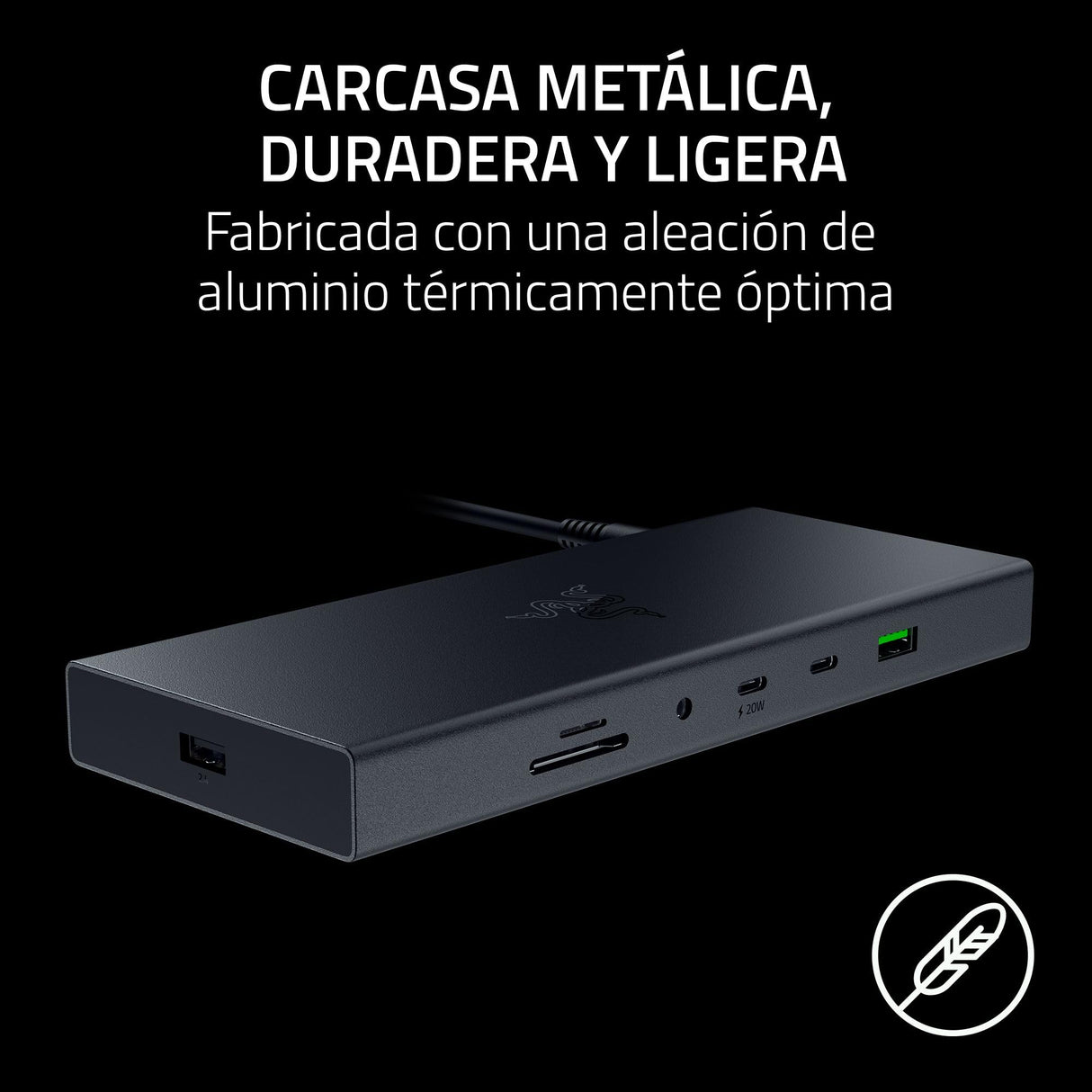 Razer USB 4 Dock - Base de Alta Velocidad para Juegos y productividad - Diseño de 14 Puertos - Soporte de Doble Pantalla, Carga de Dispositivos (3X USB-C, 5X USB-A, HDMI, Gigabit Ethernet) Negro