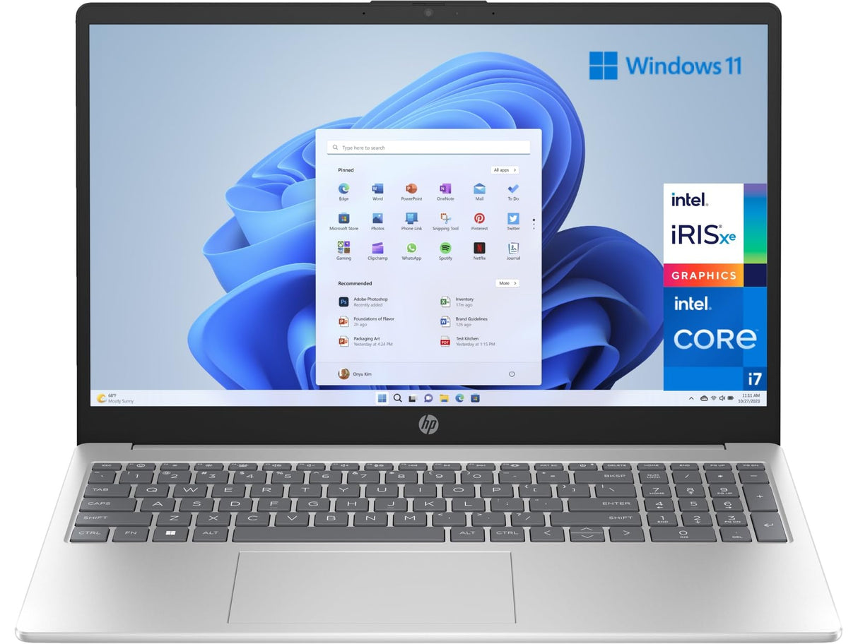 HP 15-fd0046ns - Ordenador portátil de 15.6" Full HD (Intel Core i7-1355U, 16GB RAM, 1000GB SSD, Intel Iris Xe Graphics, Windows 11 Home) Silver - Teclado QWERTY Español