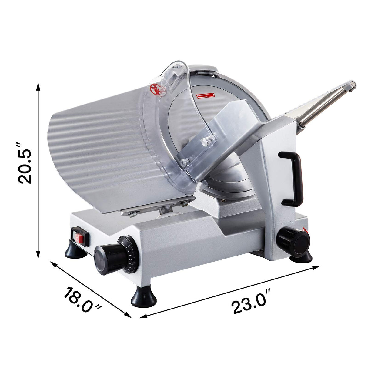 BuoQua Cortafiambres Profesional, 250W 30 cm Hoja de Acero Inoxidable Cortafiambres Eléctrico, Espesor 0-16 mm Cortadora de Fiambres Ajustable para Carne, Fiambres, Queso, Rosbif, Verduras, Frutas