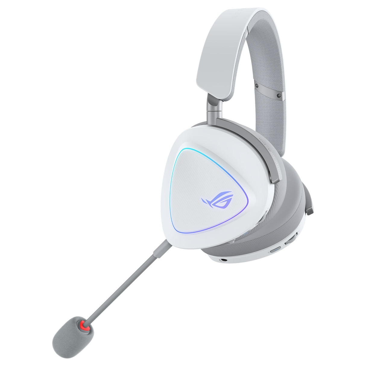 ASUS ROG Delta II Auriculares Gaming inalámbricos, Controladores de 50 mm, ROG SpeedNova, micrófono 10 mm, 153hrs de batería, DualFlow, BT, 2.4GHz, 3.5 mm, PC, Switch, PS4, PS5, Xbox, Blanco Lunar