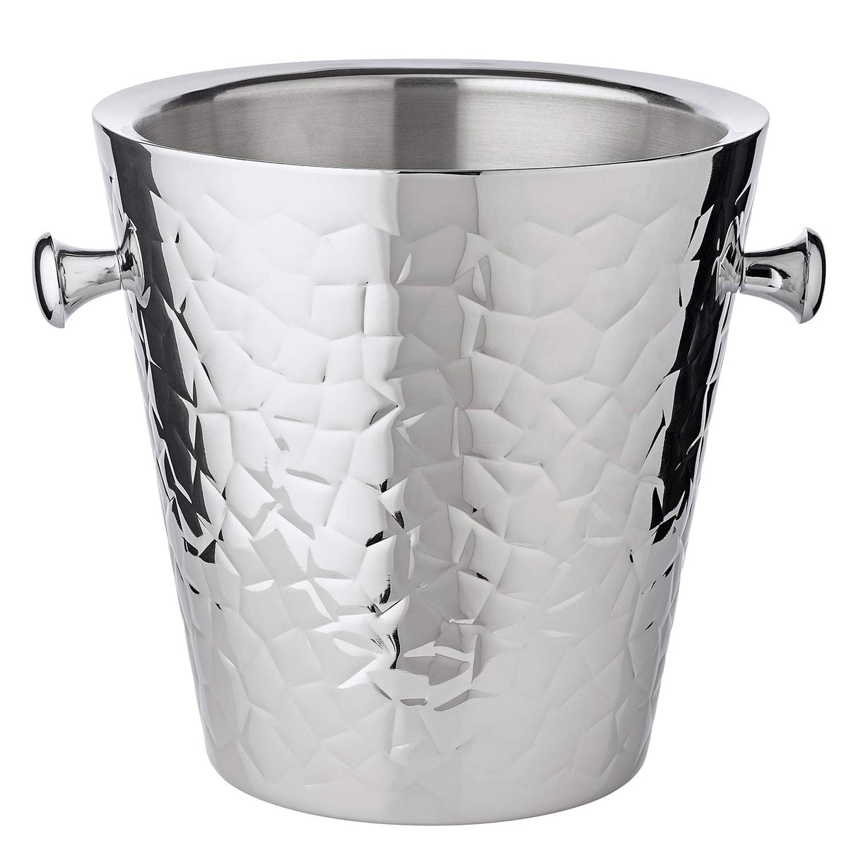EDZARD Champanera/refrigerador de Botellas Capri, con Asas, Acero Inoxidable Muy Pulido, de Doble Pared, Exterior Estampado, Altura 23 cm, diámetro 22 cm