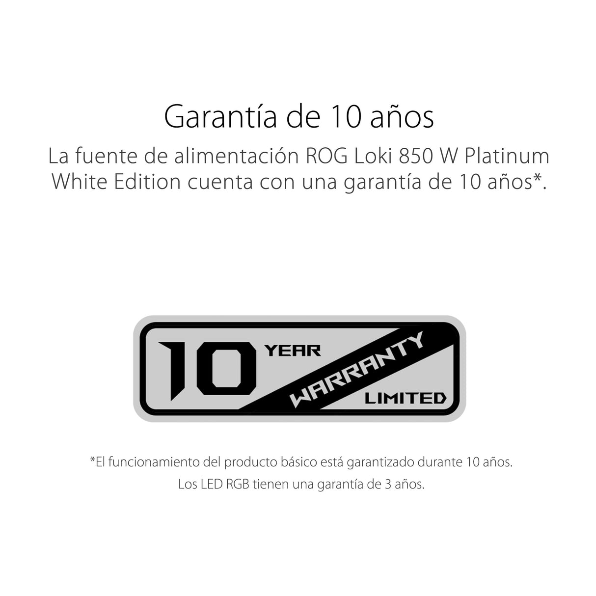 Asus ROG Loki SFX-L 850W Platinum White Edition Fuente de Alimentación Modular (80+ Platinum, Ventilador ARGB PWM de 120 mm, Aura Sync, Compatible con ATX 3.1, PCIe 5.1, 10 Años de Protección)