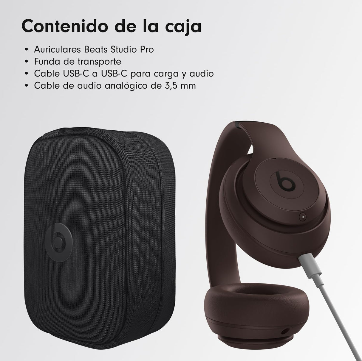 Beats Studio Pro - Auriculares inalámbricos Bluetooth con cancelación de Ruido - Audio Espacial Personalizado, Sonido USB-C sin pérdida, compatibilidad con Apple y Android - Marrón Oscuro