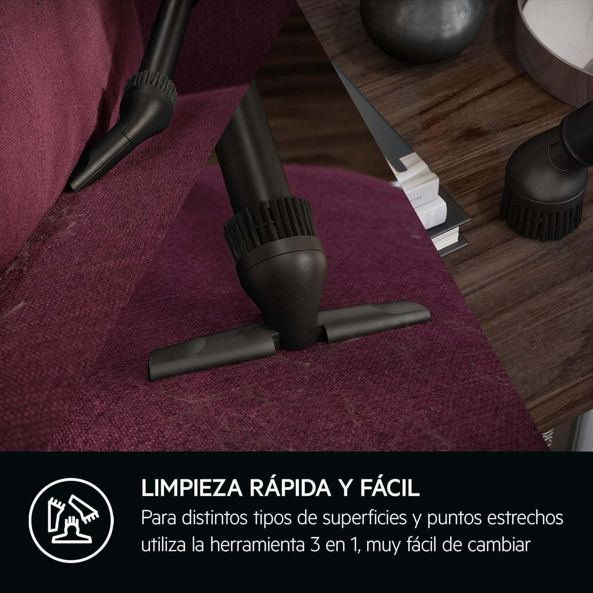 AEG Aspiradora de Trineo Con Bolsa AB61C2DBS, 850W, Filtro HEPA, Capacidad 3,5 L, Radio de Acción 12m, Ruedas XL, Cepillo Parketto, Boquilla 3 en 1, Incluye 1 bolsa, Azul
