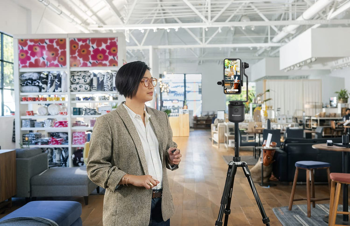 Matterport Axis Gimbal Estabilizador para cámara de teléfono Inteligente - Soporte Giratorio motorizado para escaneos fotográficos 3D 360 Profesionales para teléfonos iPhone y Android