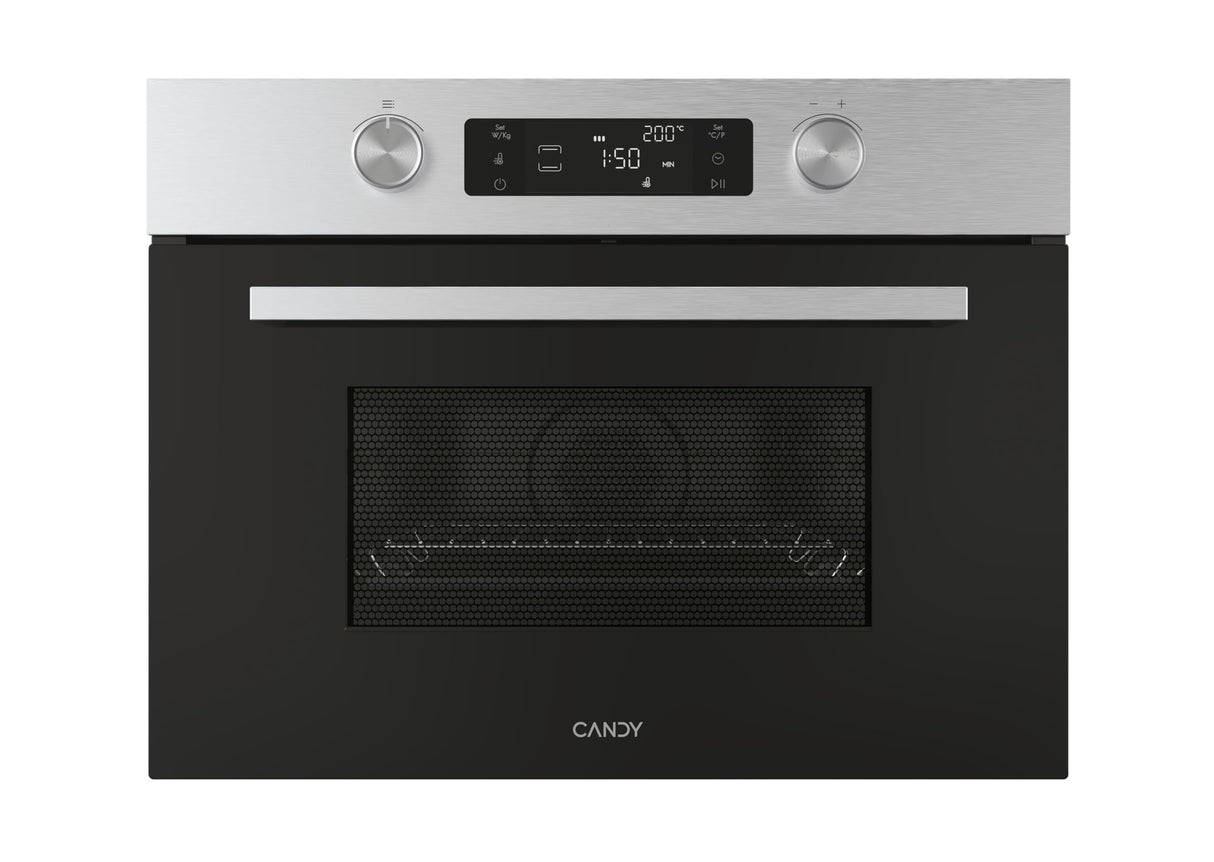 Candy Wave 800 CA4MWNBB6N, Microondas con Grill, 44L, 900W-1750W, 5 Niveles de Potencia, Mando Giratorio, 13 Automenús, Bloqueo Infantil, Parrilla Grill, Descongelación, Señal de Fin de Cocción, Inox