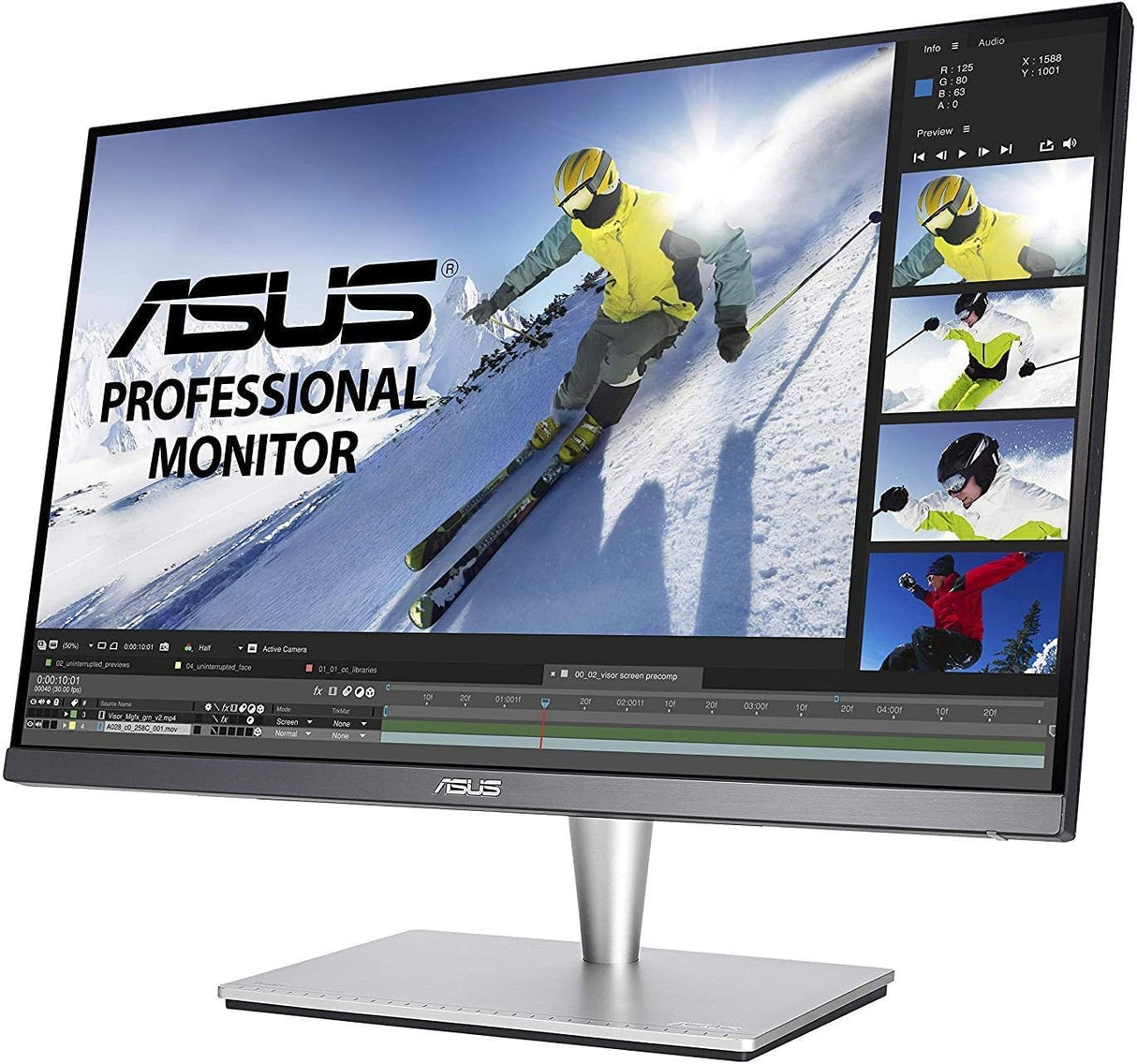 ASUS ProArt PA24AC - Monitor Profesional de 24" FHD (1920x1200,WUXGA, HDR10, USB-C Port 60W, HDMI, DP, 100% RGB) Plata