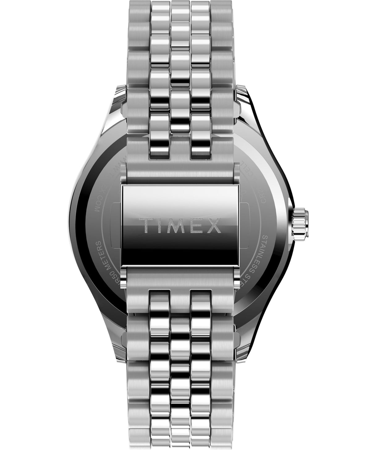 Timex Peanuts - Reloj de 36 mm para mujer, correa de acero inoxidable en tono plateado, esfera rosa, caja en tono plateado TW2V47400