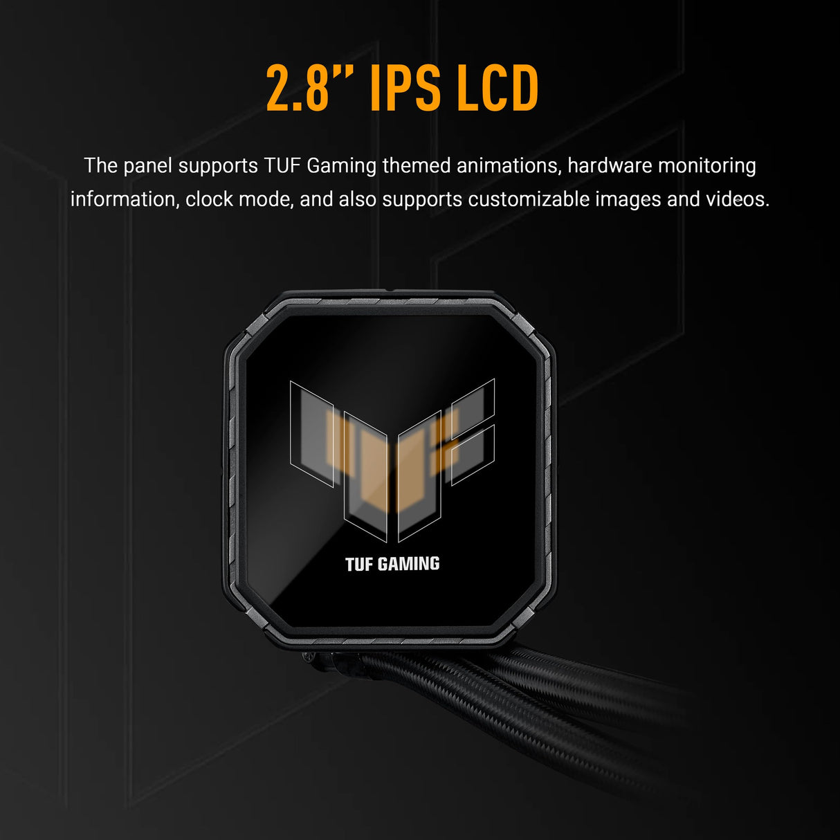 ASUS TUF Gaming LC III 360 ARGB LCD, dispositivo de refrigeración líquida todo en uno, tres ventiladores ARGB preinstalados, pantalla IPS LCD de 2,8, tubos de 400 mm, negro