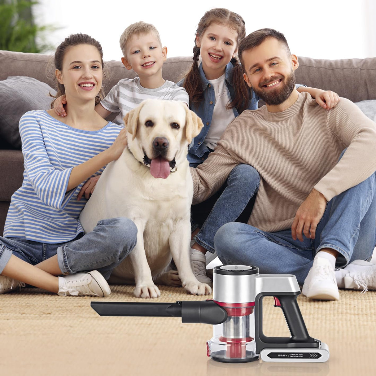 CLEANmaxx Aspirador inalámbrico para Manos y Suelos | Antialérgico Gracias al Triple filtrado | Ideal para alfombras, Asientos de Coche, teclados, etc. | Tiempo de Funcionamiento hasta 40 min.