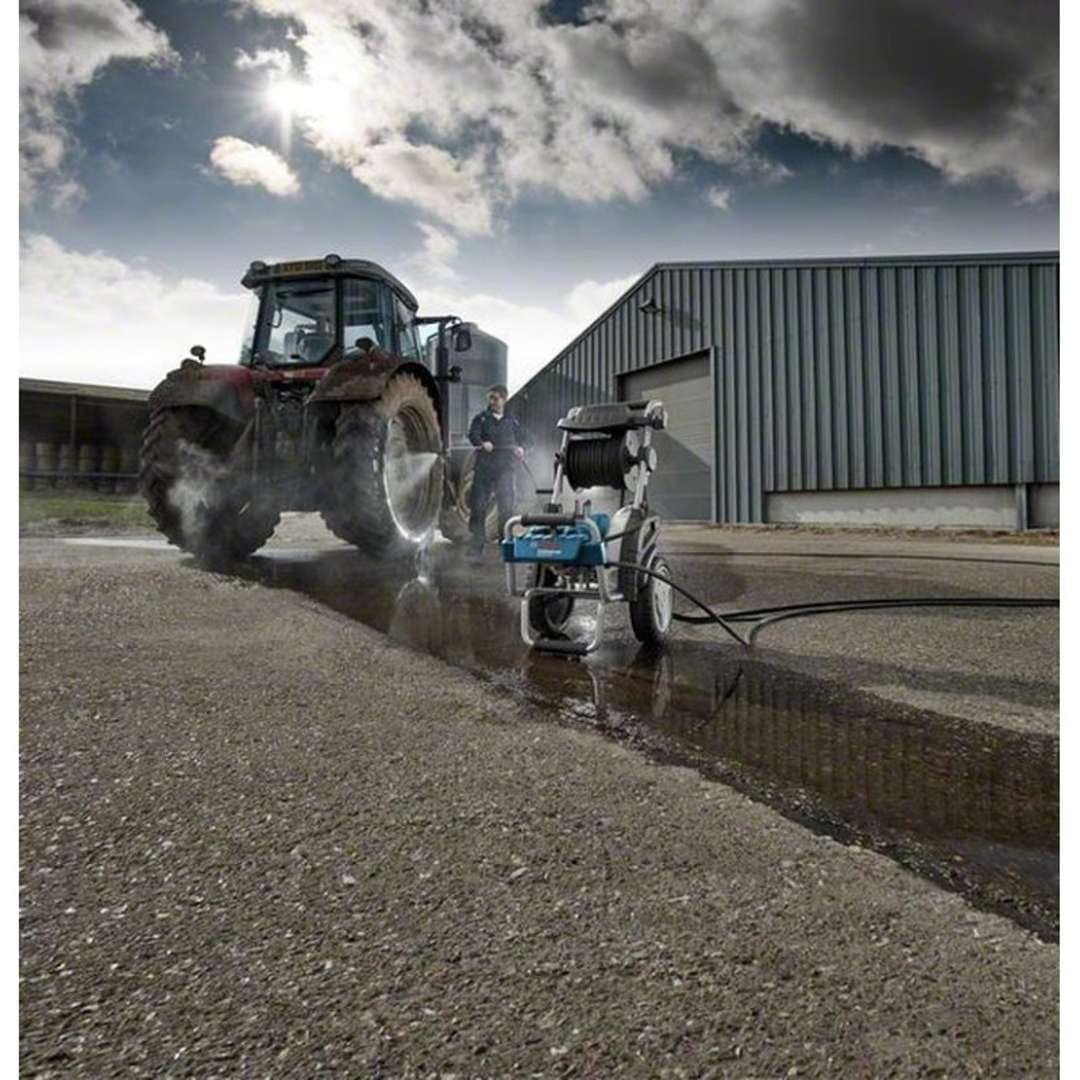 Bosch Professional GHP 8-15 XD - Hidrolimpiadora de alta presión (160 bares, 800 l/h, enrollador manguera, 1 lanza)