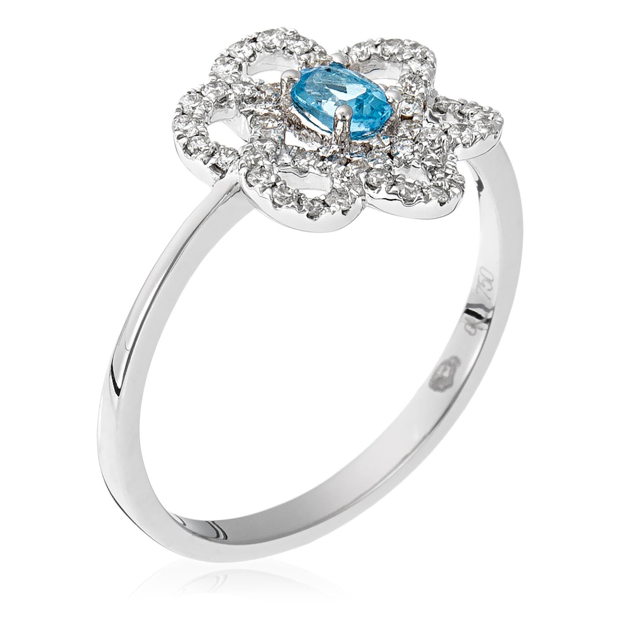 Orphelia Mujer 18 k (750) oro blanco redondo blanco diamante