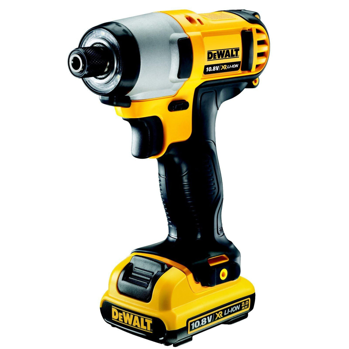 DEWALT DCF815D2-QW - Atornillador de Impacto Inalámbrico XR 10.8V, 2.0 Ah, 107 Nm, Velocidad Variable 0-2450 rpm, Compacto y Ligero, Luz LED, Incluye 2 Baterías, Cargador y Maletín de Transporte