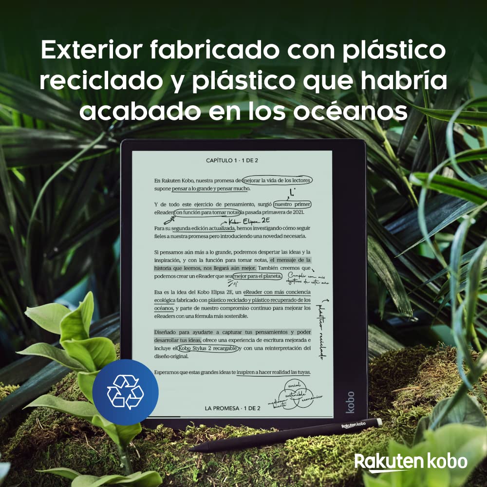 Kobo Elipsa 2E | eReader | Pantalla tรกctil antirreflejos de 10,3โ con ComfortLight Pro | Incluye Kobo Stylus 2 | Brillo Ajustable | Wi-Fi | Tecnologรญa Carta E Ink | 32 GB