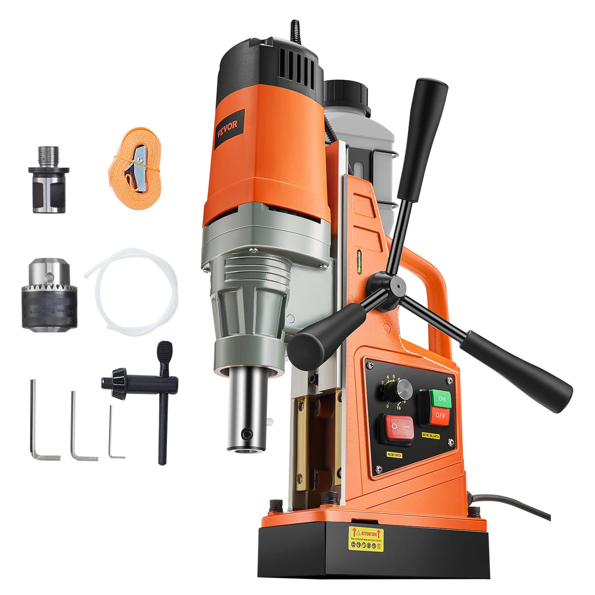 VEVOR Taladro de Núcleo Magnético 1550W Taladrador Magnético Profesional 13000N 500rpm Taladro Magnético Portátil Profundidad 50mm Diámetro de Perforación 50mm Sistema de Perforación Electromagnética