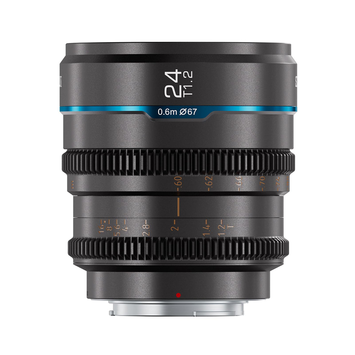 SIRUI Night Walker 24mm Lente de Cine con Enfoque Manual, Lente de Gran Apertura T1.2 con Montura S35 de M4/3 Montura, para BMPCC4K, GH5II, GH6, Z CAM (MS24M-G, MFT Montura, Gris)