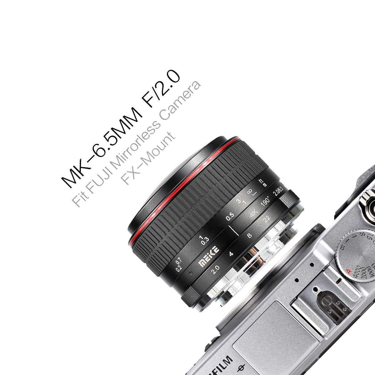 MEKE Meike 6,5 mm Ultra Wide f/2.0 Lente de Ojo de pez Circular para cámaras Fujifilm sin Espejo APS-C