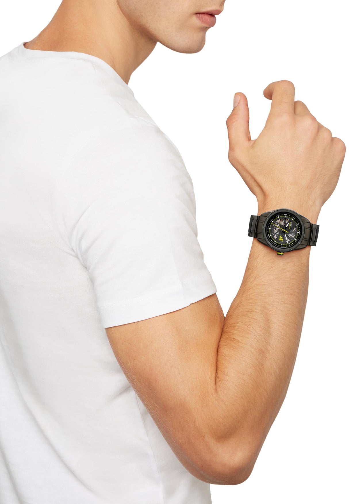 BREIL Reloj Hombre Abarth Monocolor Esfera Negra Movimiento AUTOMÁTICO Solo Tiempo y Pulsera DE Acero Color Gris TW2045